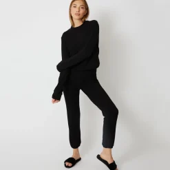 Supersoft*MONROW Supersoft Elastic Waist Sweats BLACK