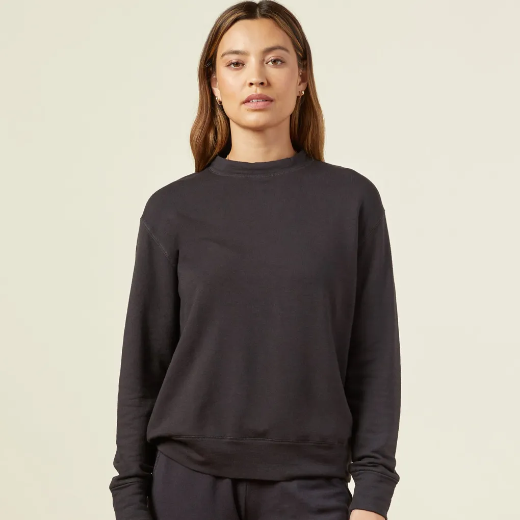 Sweatshirts*MONROW Supersoft Fleece Boyfriend Sweatshirt FADEDBLACK