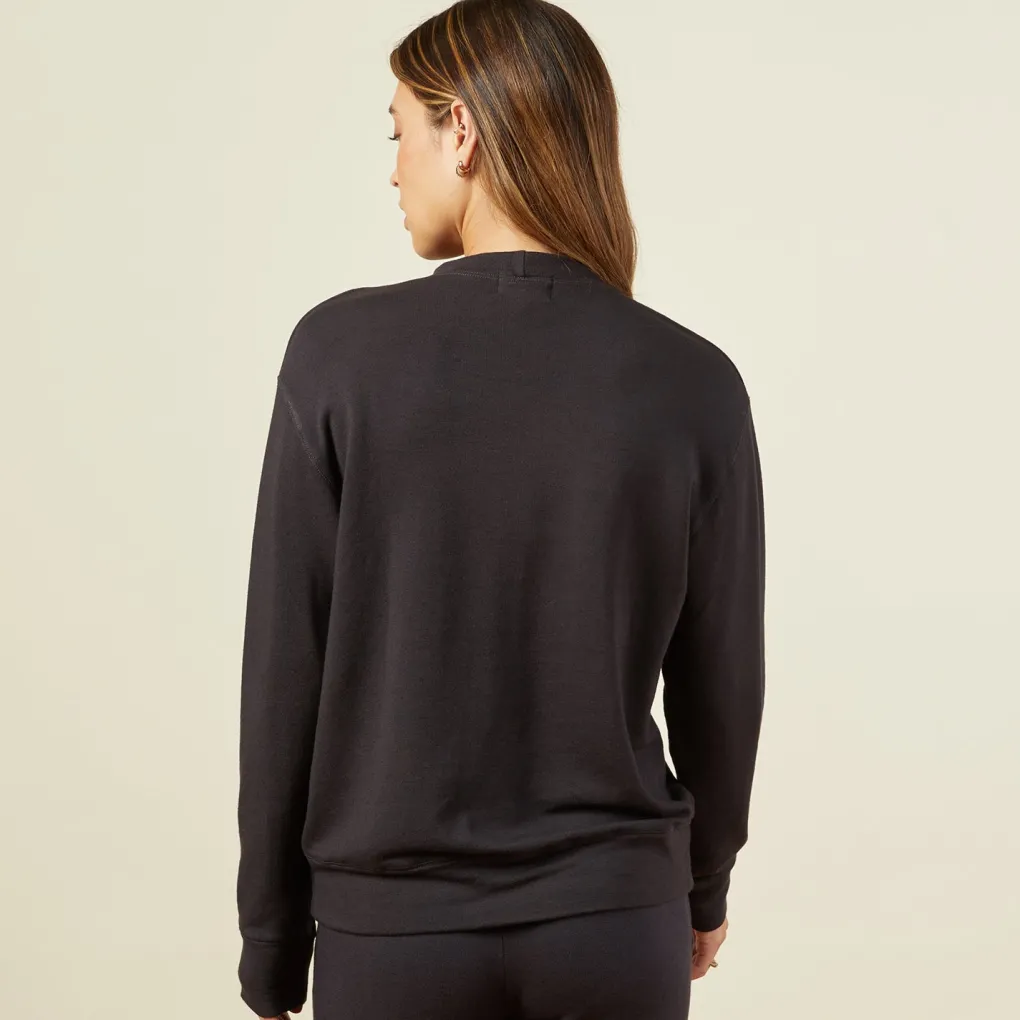 Sweatshirts*MONROW Supersoft Fleece Boyfriend Sweatshirt FADEDBLACK