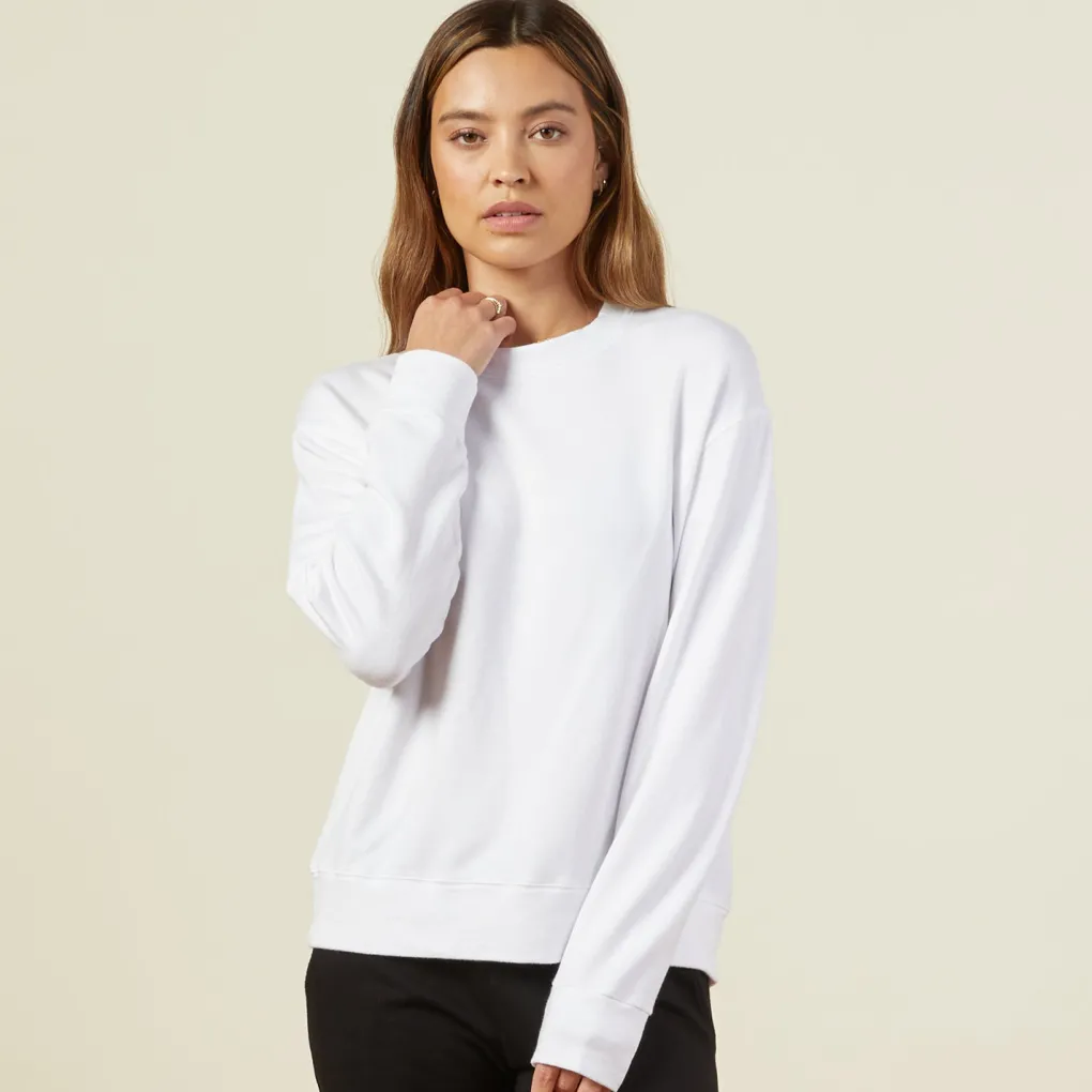 Sweatshirts*MONROW Supersoft Fleece Boyfriend Sweatshirt WHITE