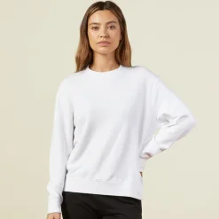 Sweatshirts*MONROW Supersoft Fleece Boyfriend Sweatshirt WHITE