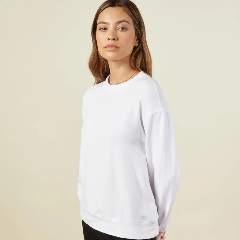 Sweatshirts*MONROW Supersoft Fleece Boyfriend Sweatshirt WHITE