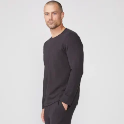 Mens Sale|Men's Sale*MONROW Supersoft Fleece Crew Neck Sweatshirt FADEDBLACK