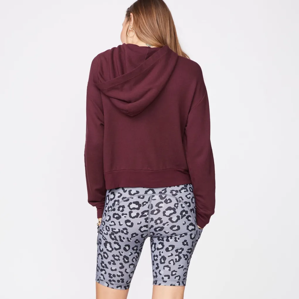 Hoodies*MONROW Supersoft Fleece Girlfriend Pullover MERLOT