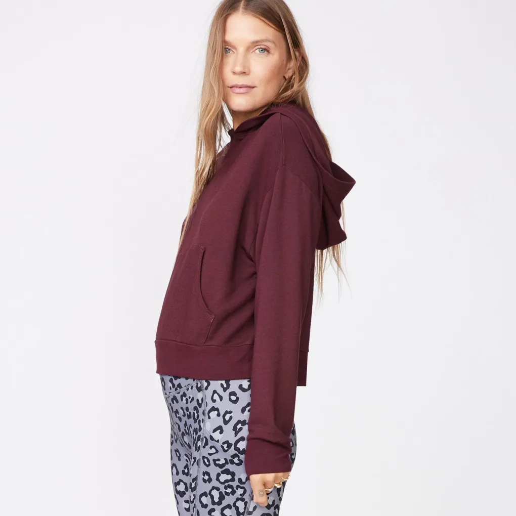 Hoodies*MONROW Supersoft Fleece Girlfriend Pullover MERLOT