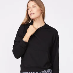 Hoodies*MONROW Supersoft Fleece Girlfriend Pullover BLACK
