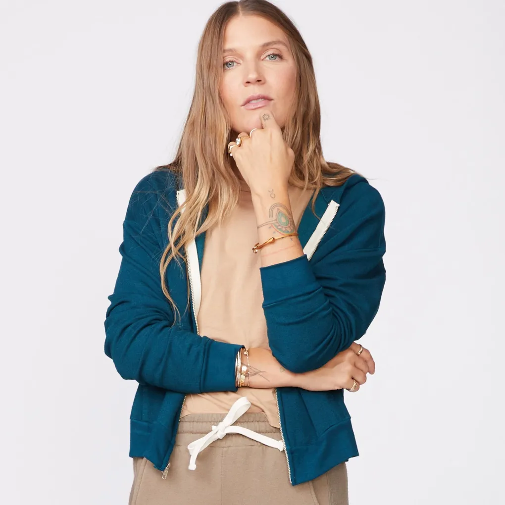 Zip-Up Hoodies*MONROW Supersoft Fleece Girlfriend Zip Up Hoody ABYSS