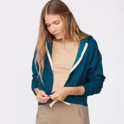 Zip-Up Hoodies*MONROW Supersoft Fleece Girlfriend Zip Up Hoody ABYSS