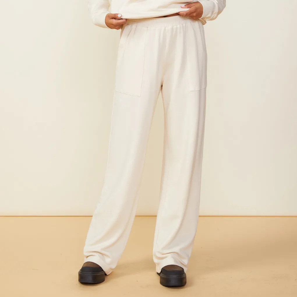 Sweats*MONROW Supersoft Fleece Patch Pocket Sweat OFFWHITE