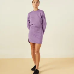 Supersoft*MONROW Supersoft Fleece Sweatshirt Dress ASTERPURPLE