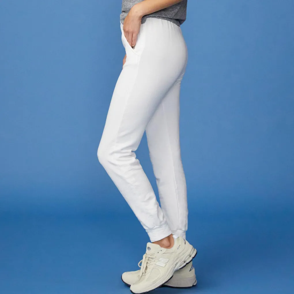 Sweats*MONROW Supersoft Fleece Jogger WHITE