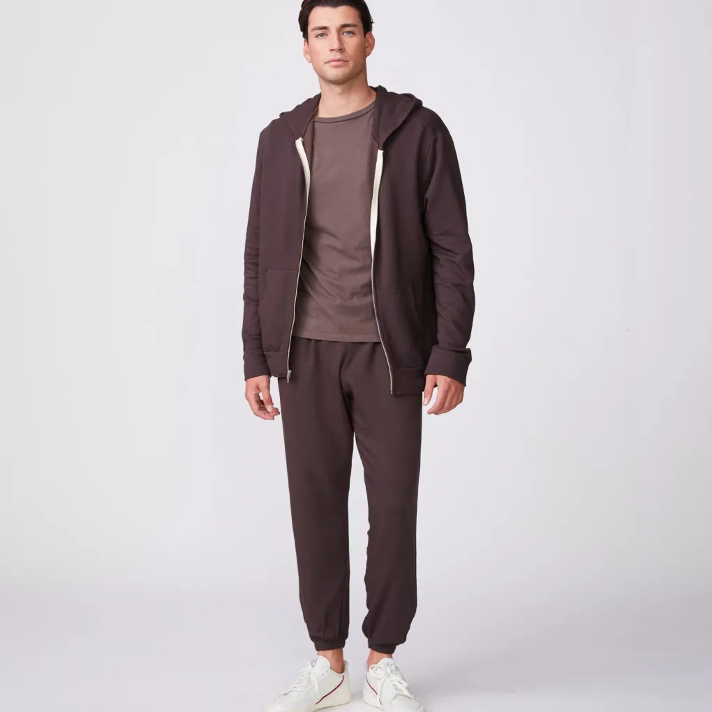Mens Sale|Men's Sale*MONROW Supersoft Fleece Zip Up Hoody COCOA