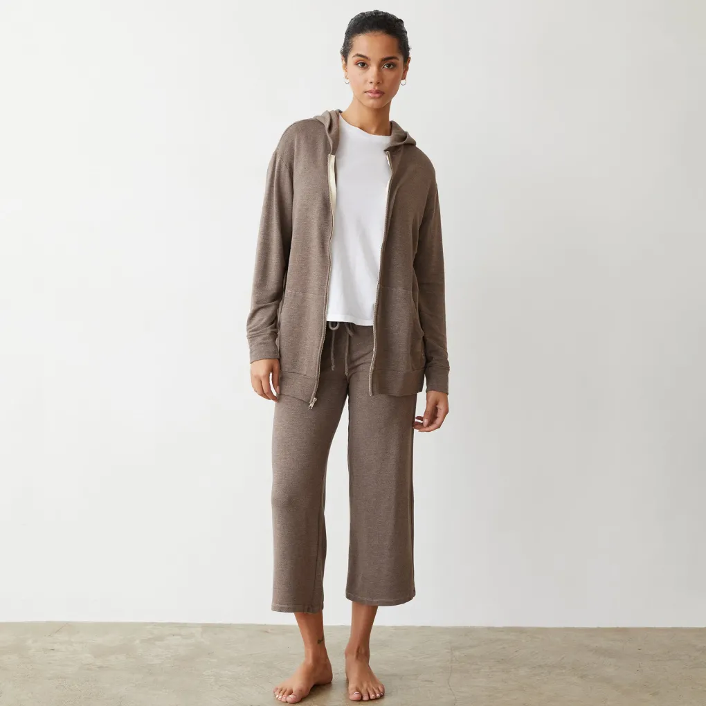 Supersoft|Zip-Up Hoodies*MONROW Supersoft Long Zip Up Hoody PECAN