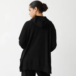 Supersoft*MONROW Supersoft Long Zip Up Hoody BLACK