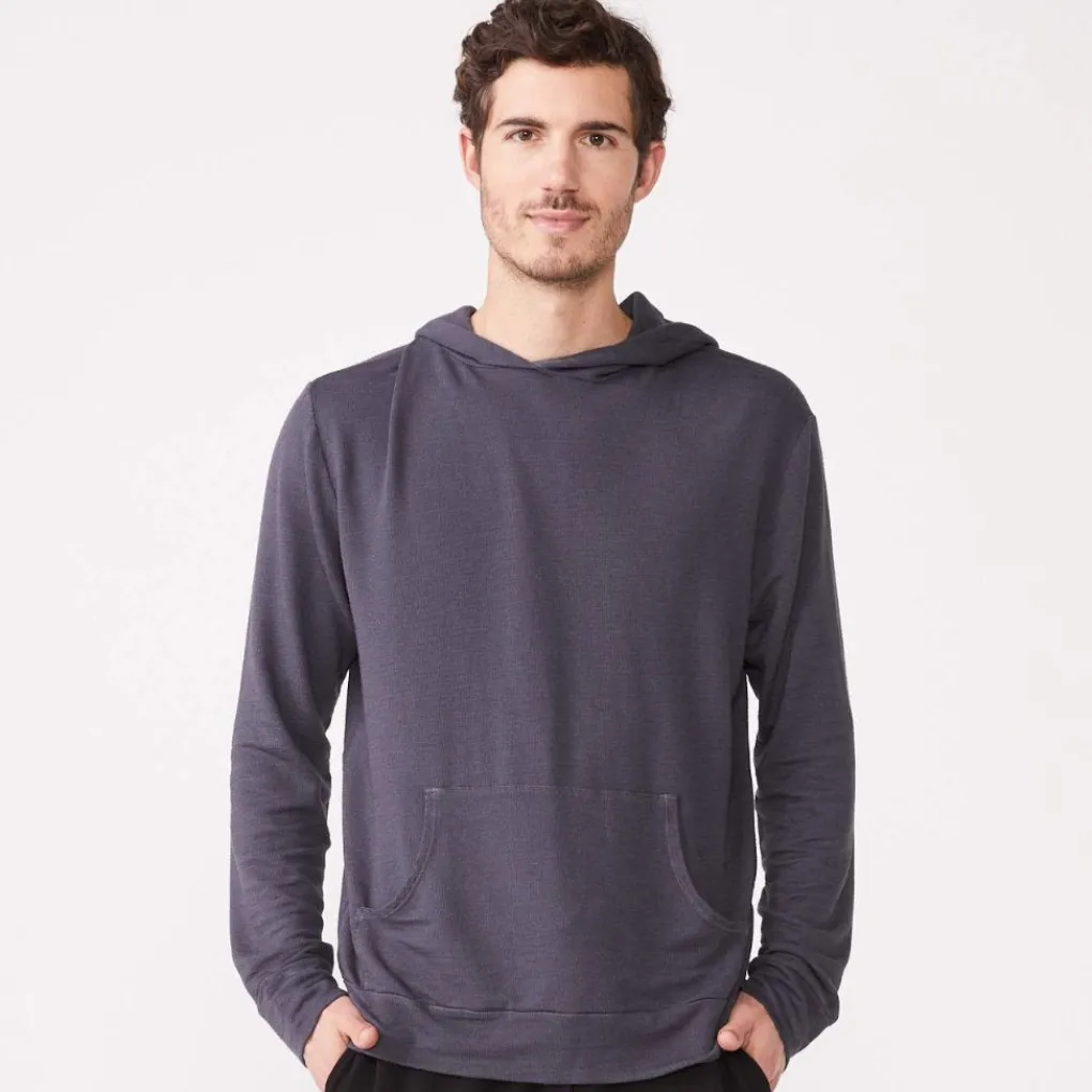 Men's Tops|Mens Sale*MONROW Supersoft Pullover Hoody VINTAGEBLACK