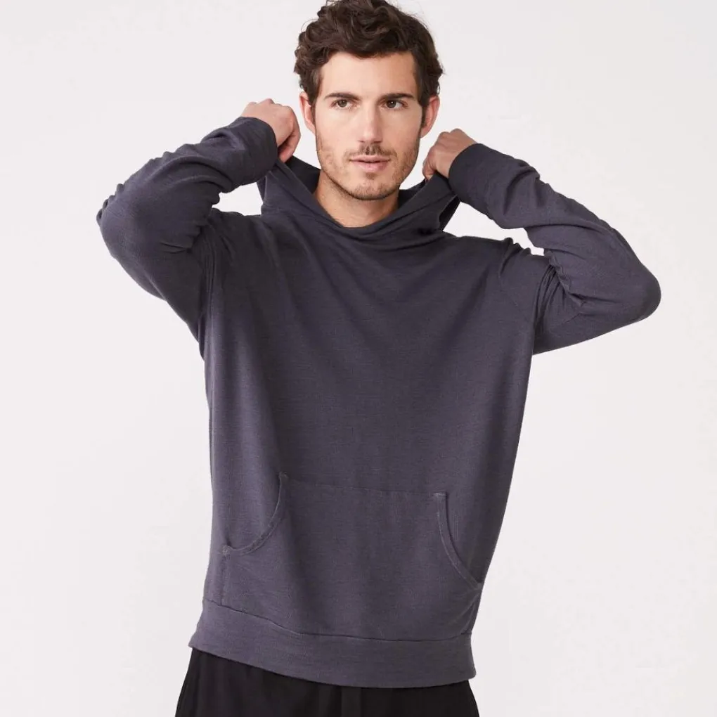 Men's Tops|Mens Sale*MONROW Supersoft Pullover Hoody VINTAGEBLACK