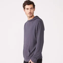 Men's Tops|Mens Sale*MONROW Supersoft Pullover Hoody VINTAGEBLACK
