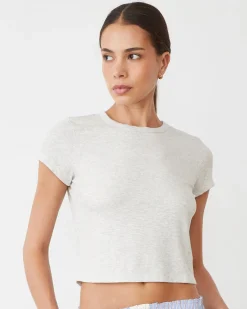 Travel Essentials|Tees*MONROW Supersoft Rib Mini Crew ASH