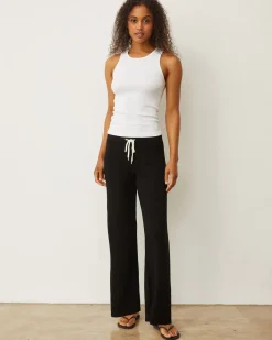 Supersoft|Sets*MONROW Supersoft Straight Leg Vintage Sweat BLACK