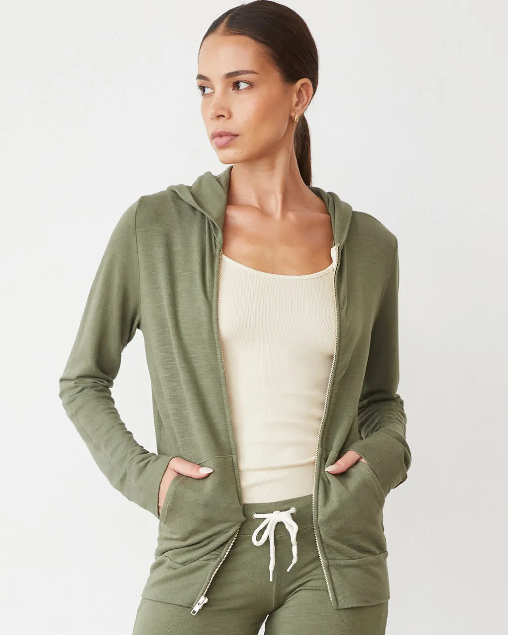 Supersoft|Zip-Up Hoodies*MONROW Supersoft Zip Up Hoody ARMY