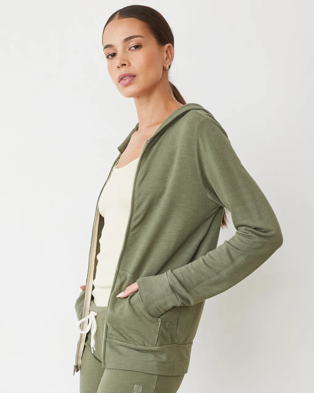 Supersoft|Zip-Up Hoodies*MONROW Supersoft Zip Up Hoody ARMY