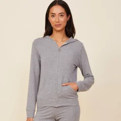 Supersoft|Sets*MONROW Supersoft Zip Up Dark Heather Hoody DARKHEATHER