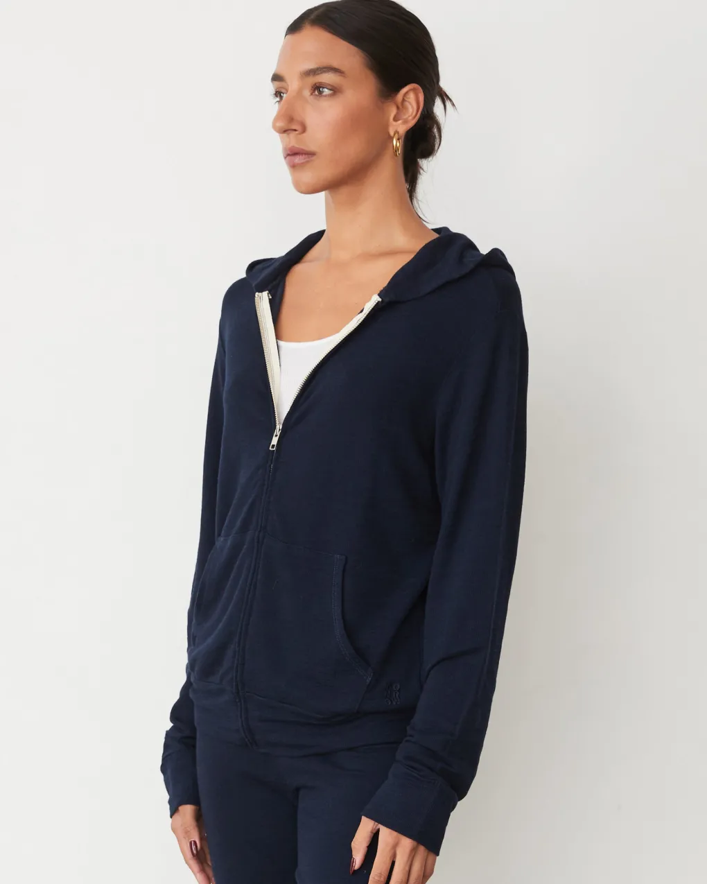 Supersoft|Sets*MONROW Supersoft Zip Up Hoody BLUEBLACK