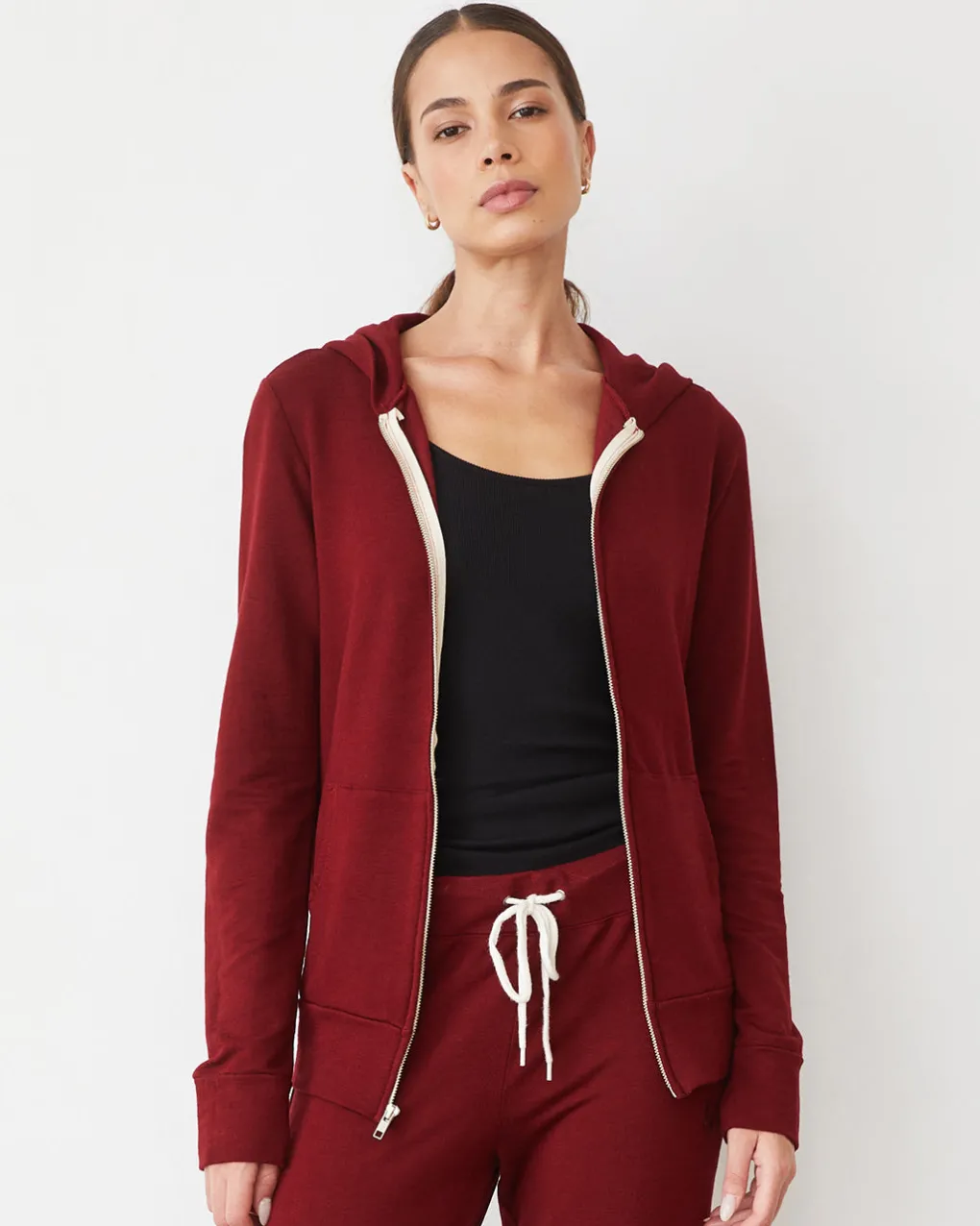 Supersoft|Sets*MONROW Supersoft Zip Up Hoody RUBY