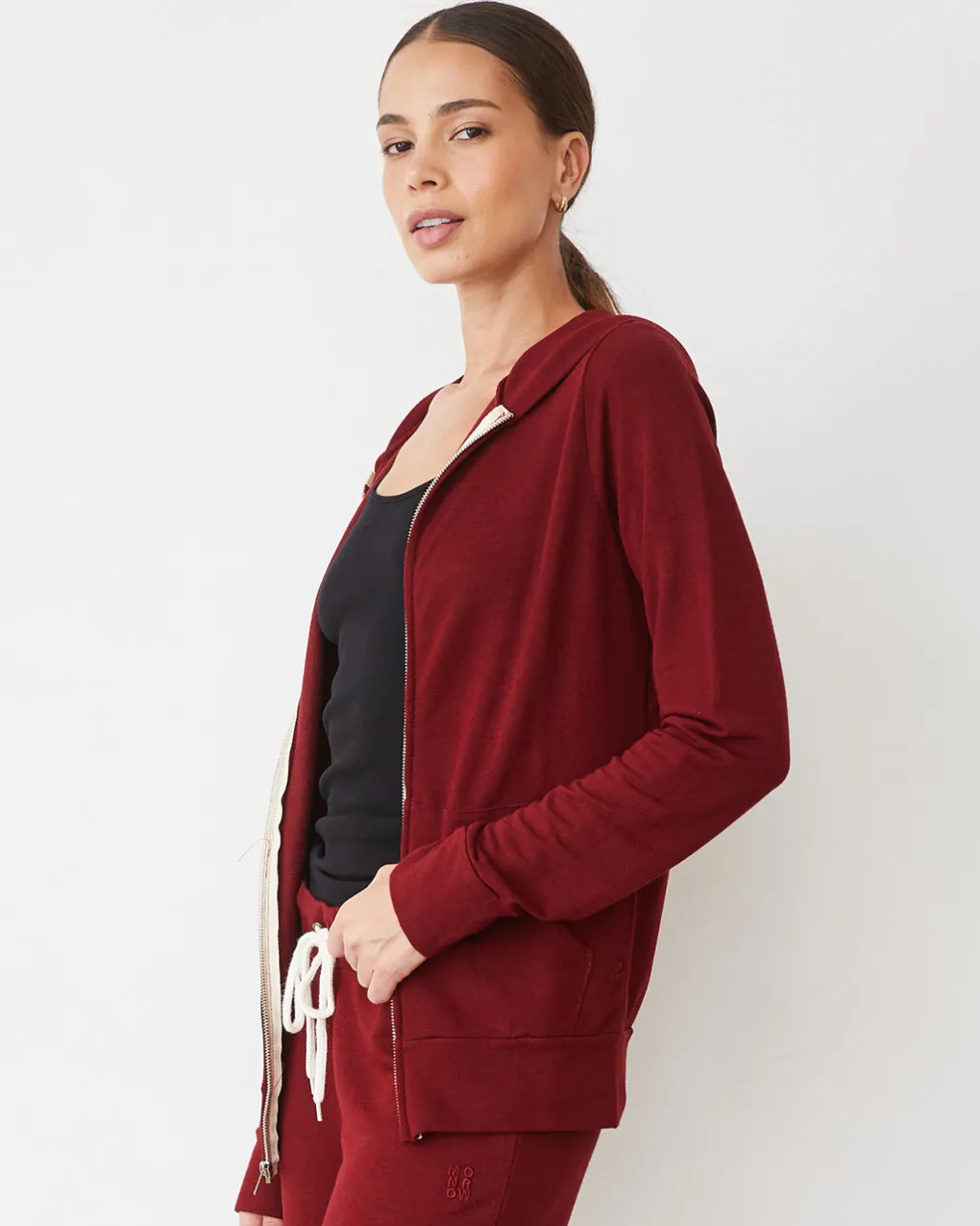 Supersoft|Sets*MONROW Supersoft Zip Up Hoody RUBY