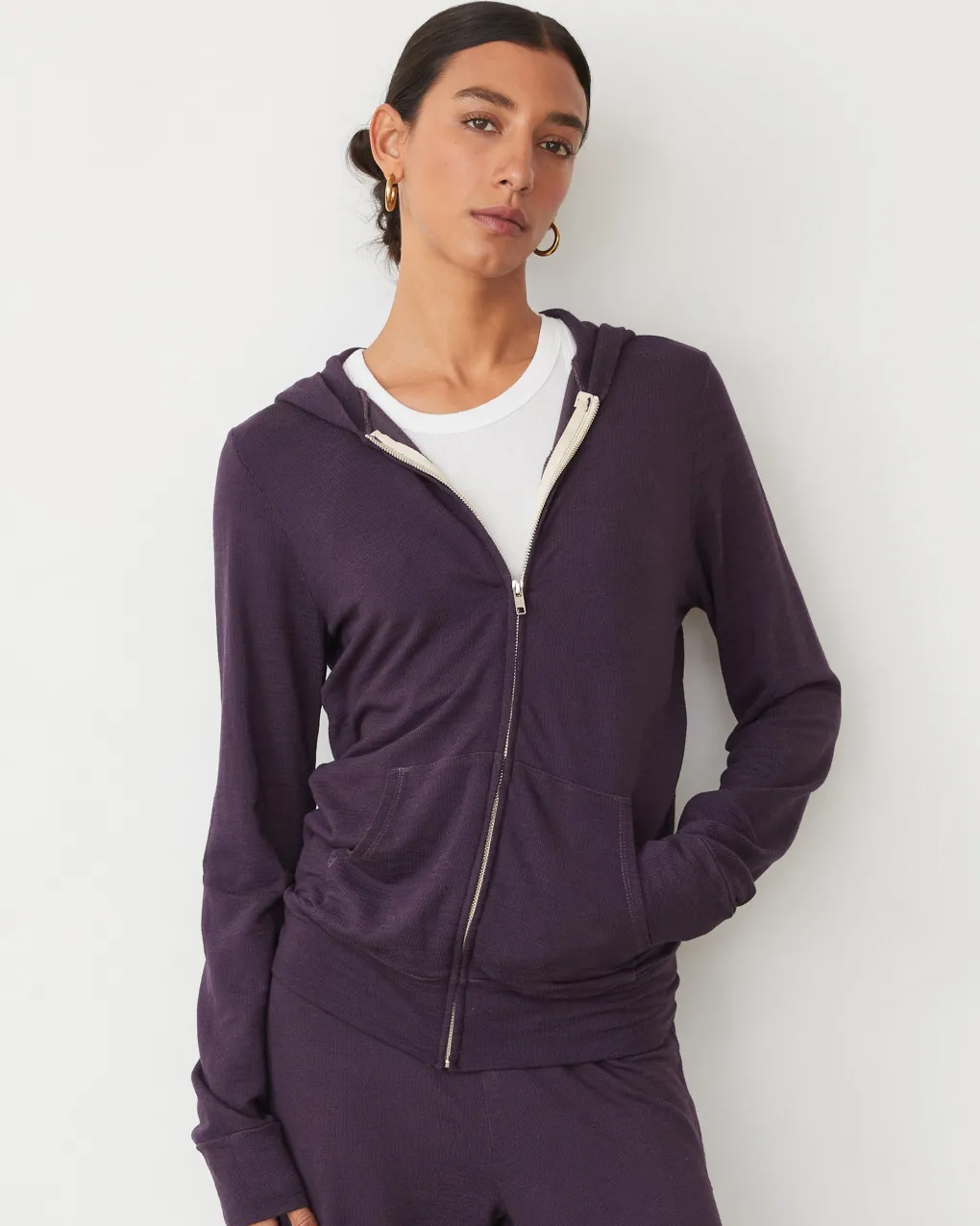 Supersoft|Sets*MONROW Supersoft Zip Up Hoody MIDNIGHTPLUM