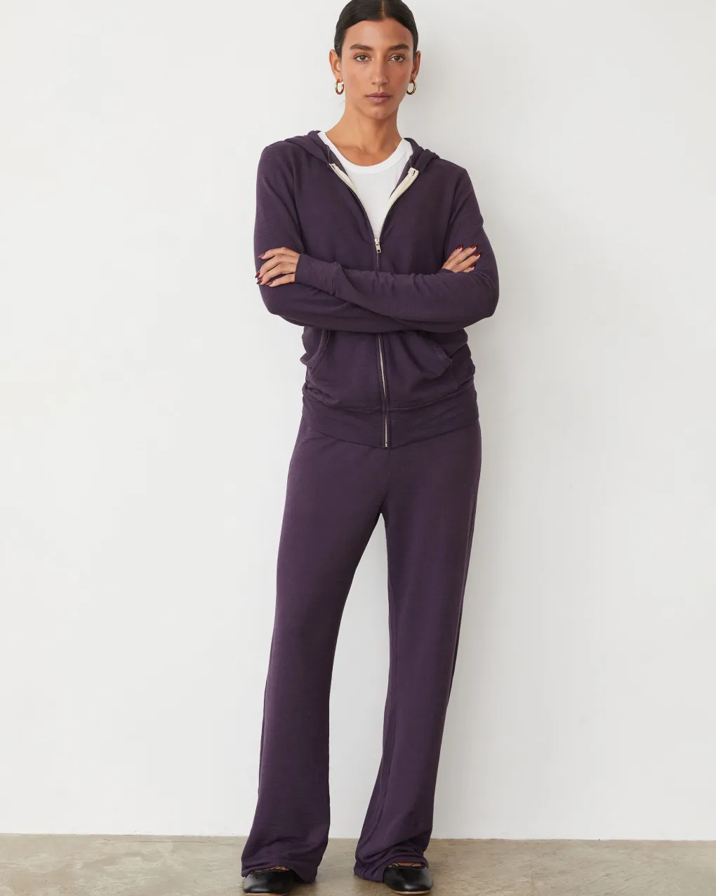 Supersoft|Sets*MONROW Supersoft Zip Up Hoody MIDNIGHTPLUM