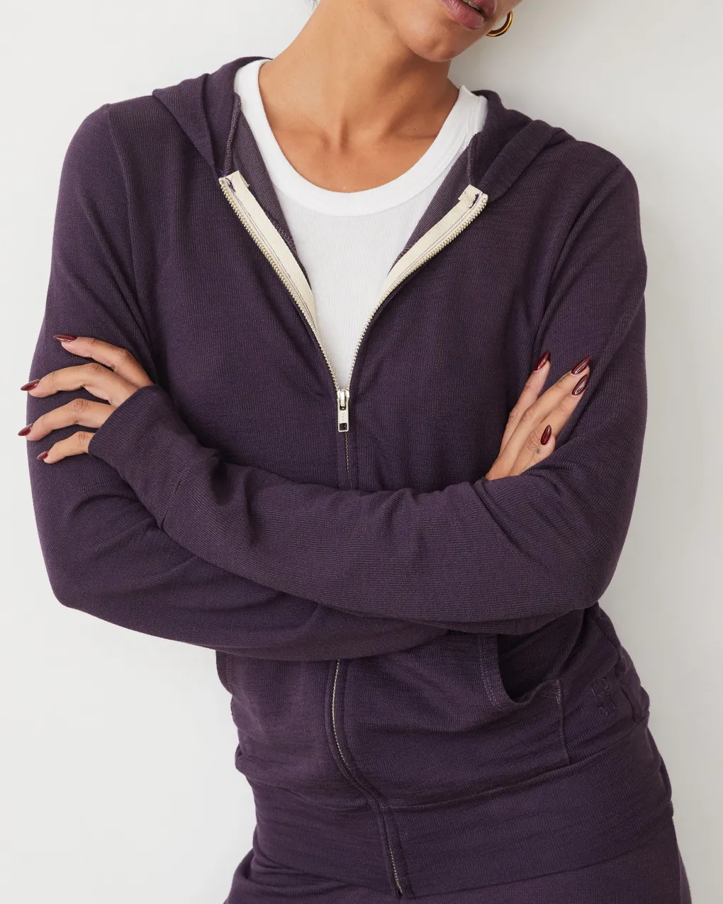 Supersoft|Sets*MONROW Supersoft Zip Up Hoody MIDNIGHTPLUM