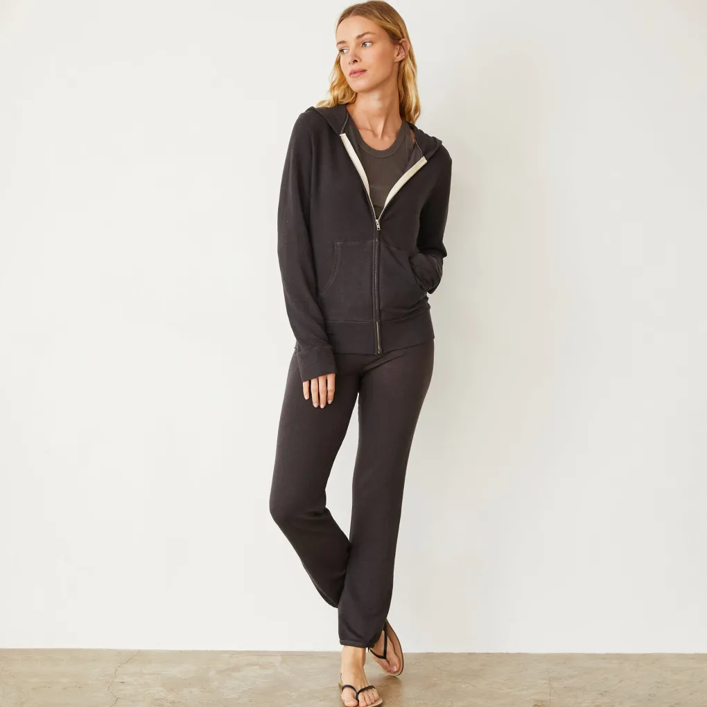 Supersoft|Sets*MONROW Supersoft Zip Up Hoody WASHEDBLACK