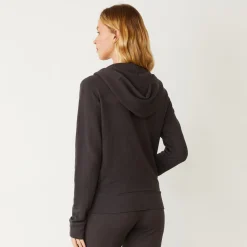 Supersoft|Sets*MONROW Supersoft Zip Up Hoody WASHEDBLACK