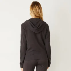 Supersoft|Sets*MONROW Supersoft Zip Up Hoody WASHEDBLACK
