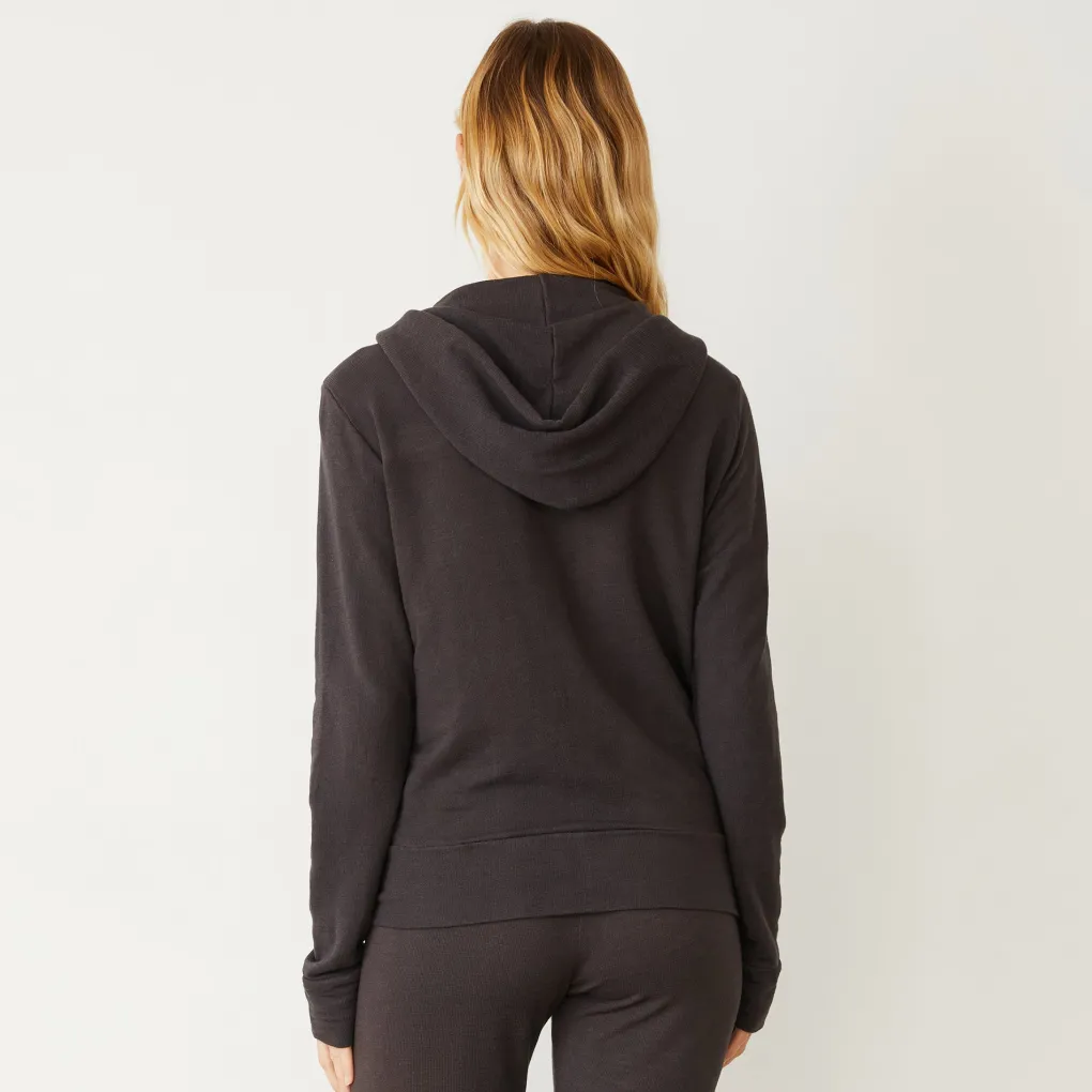 Supersoft|Sets*MONROW Supersoft Zip Up Hoody WASHEDBLACK
