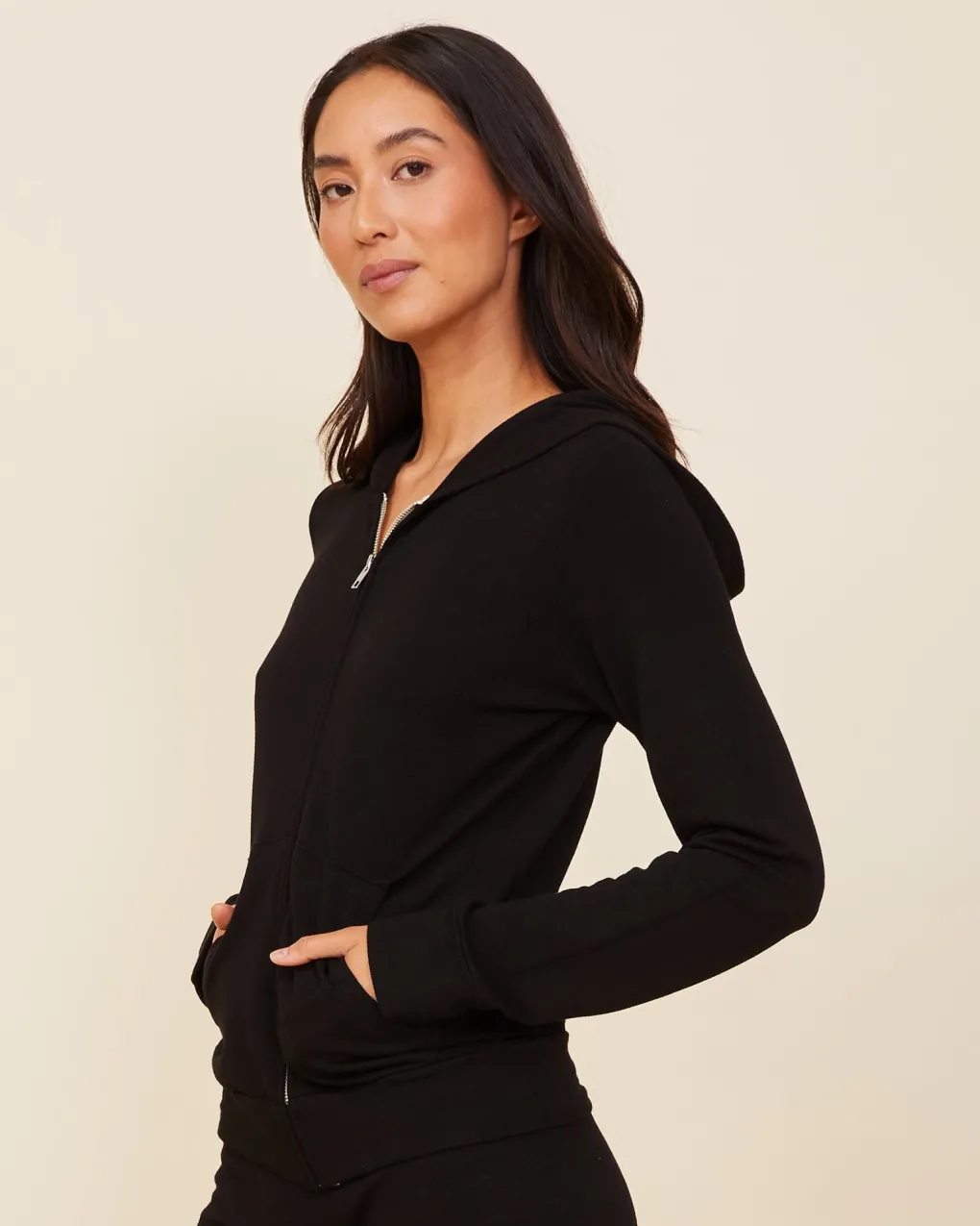 Supersoft|Sets*MONROW Supersoft Zip Up Hoody - Color BLACK