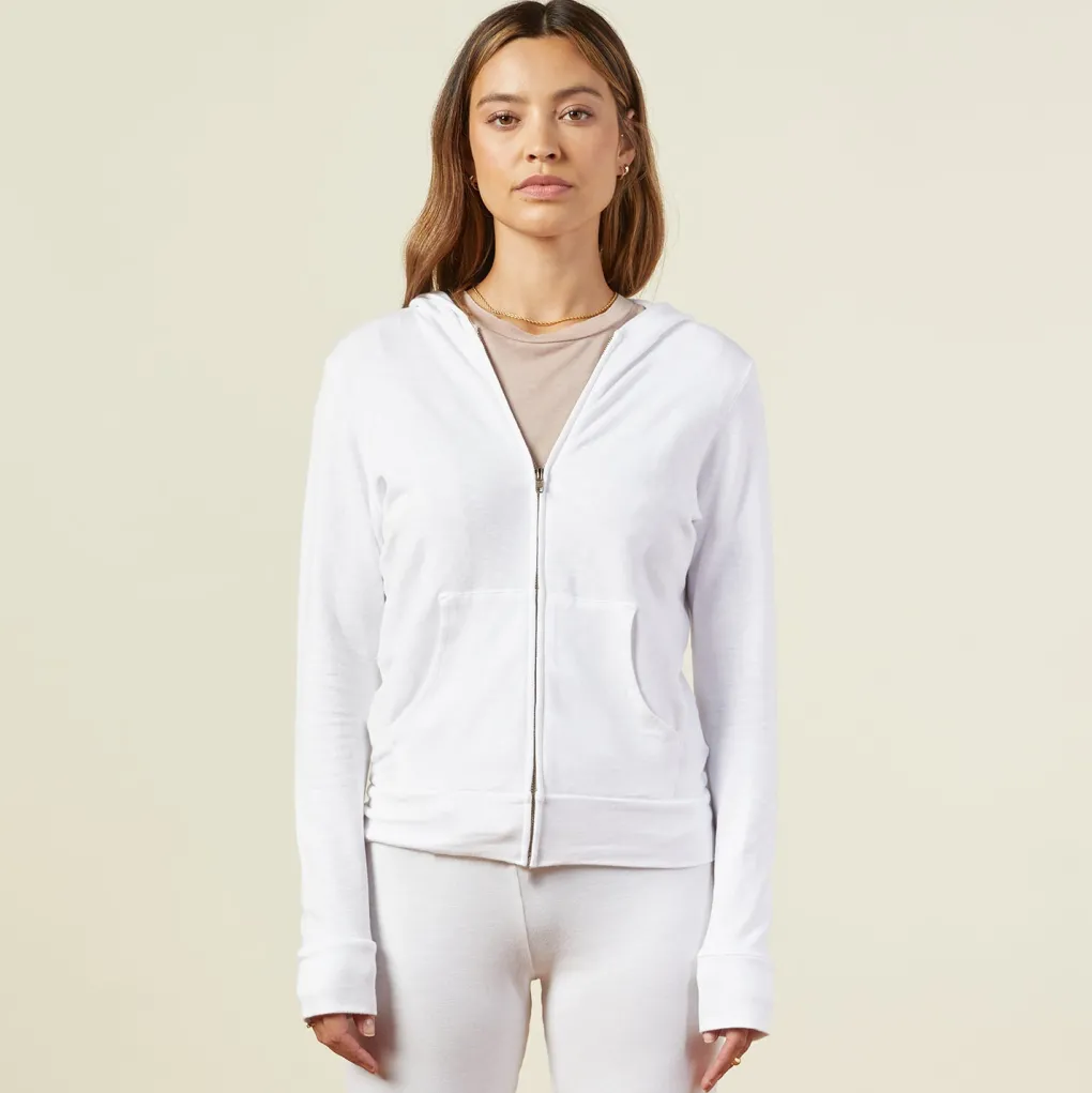 Supersoft|Zip-Up Hoodies*MONROW Supersoft Zip Up Hoody - Color WHITE