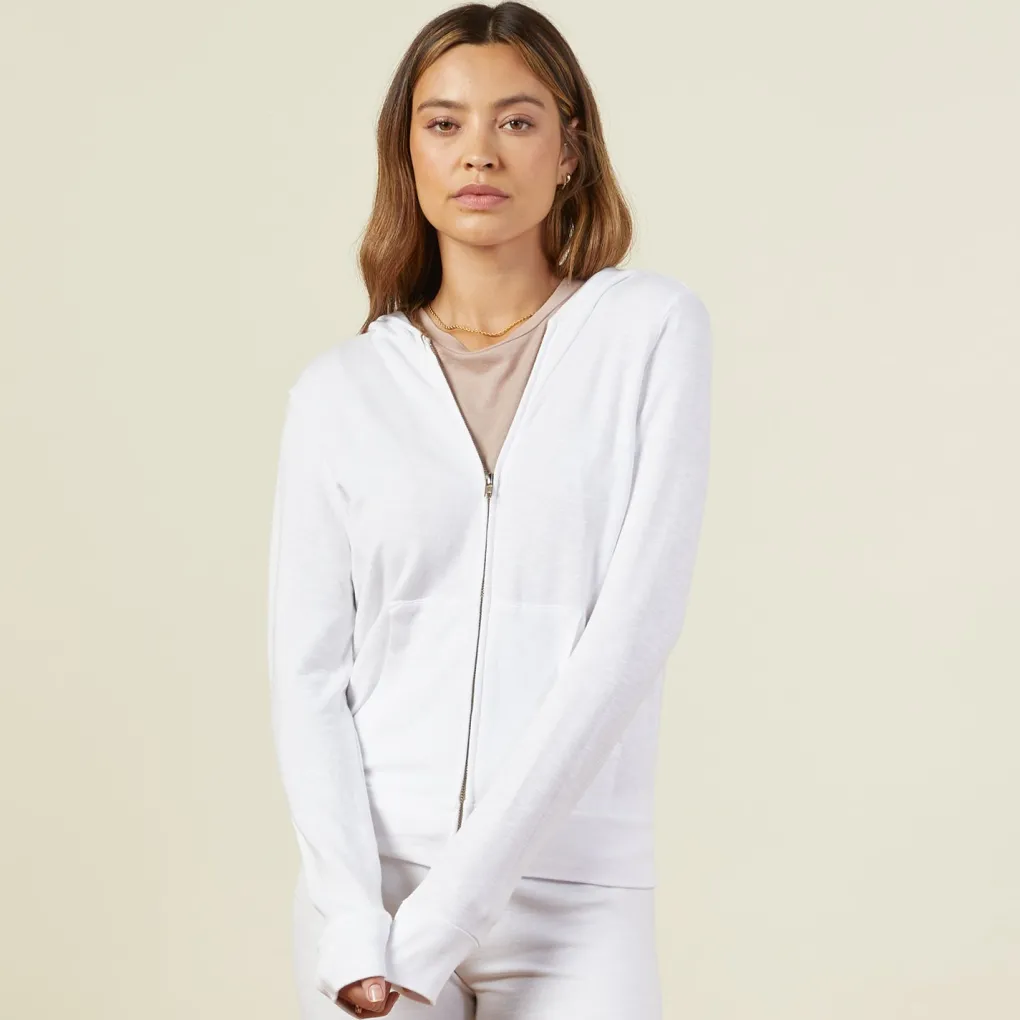 Supersoft|Zip-Up Hoodies*MONROW Supersoft Zip Up Hoody - Color WHITE
