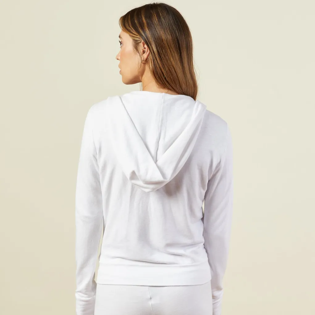 Supersoft|Zip-Up Hoodies*MONROW Supersoft Zip Up Hoody - Color WHITE