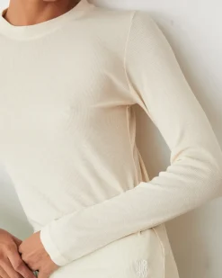 Long Sleeve|Travel Essentials*MONROW Supimafine Rib Long Sleeve Crew OFFWHITE