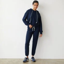 Hoodies*MONROW Supima Fleece Hoody DARKNAVY