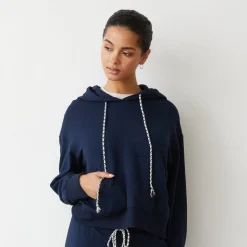 Hoodies*MONROW Supima Fleece Hoody DARKNAVY