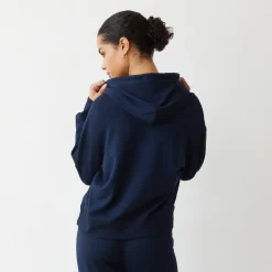 Hoodies*MONROW Supima Fleece Hoody DARKNAVY