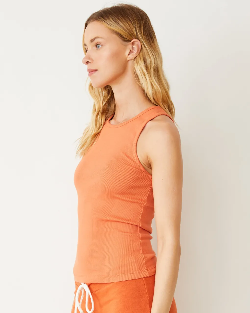 Tanks*MONROW Supimaluxe Rib High Neck Tank RUSTORANGE