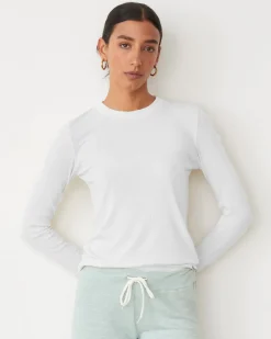 Long Sleeve|Travel Essentials*MONROW Supimaluxe Rib Long Sleeve Crew WHITE