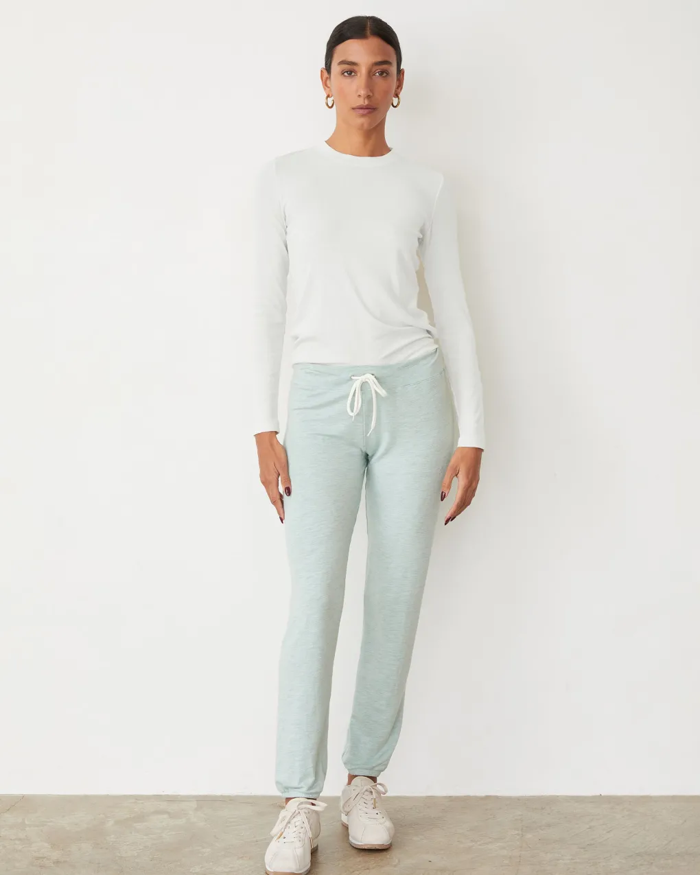 Long Sleeve|Travel Essentials*MONROW Supimaluxe Rib Long Sleeve Crew WHITE