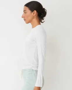 Long Sleeve|Travel Essentials*MONROW Supimaluxe Rib Long Sleeve Crew WHITE