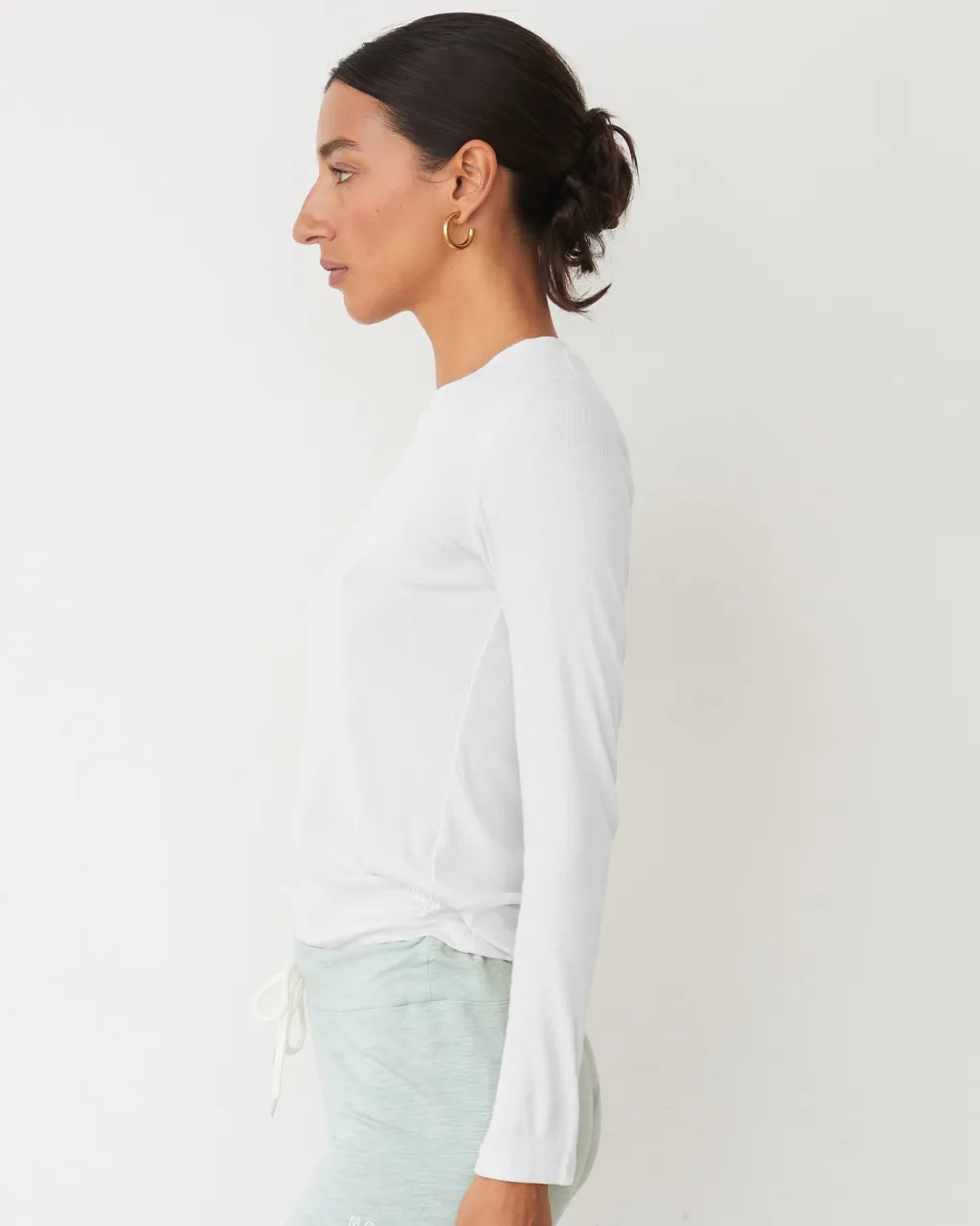 Long Sleeve|Travel Essentials*MONROW Supimaluxe Rib Long Sleeve Crew WHITE