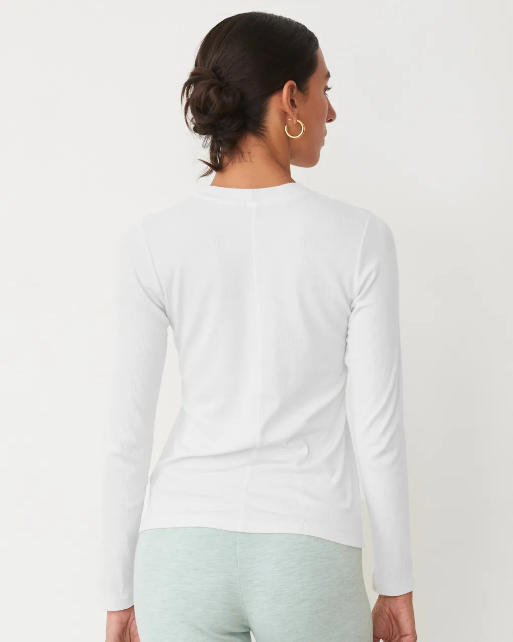 Long Sleeve|Travel Essentials*MONROW Supimaluxe Rib Long Sleeve Crew WHITE